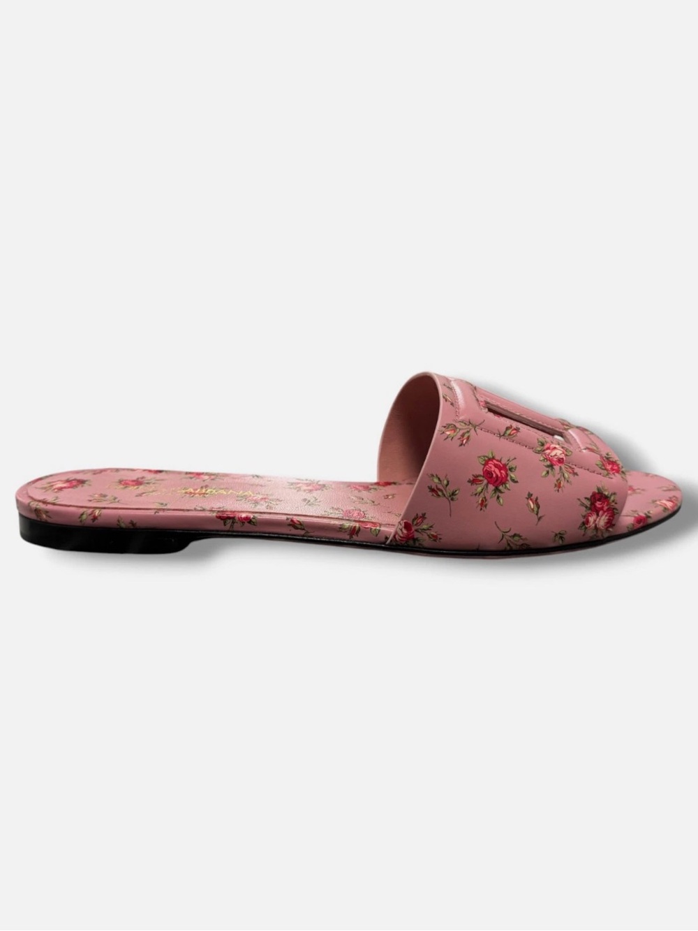Pink Floral Slide Mule with Open Toe
